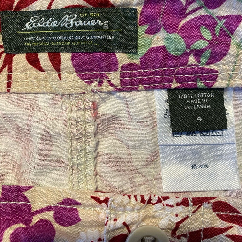 Eddie Bauer Red and Purple Floral A-line Midi Skirt - Picture 5 of 6